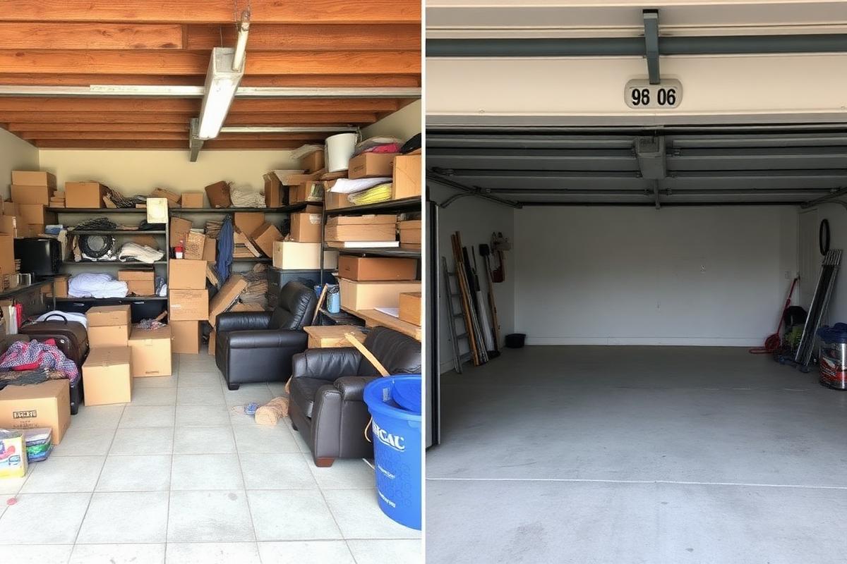 Before and after garage junk removal
